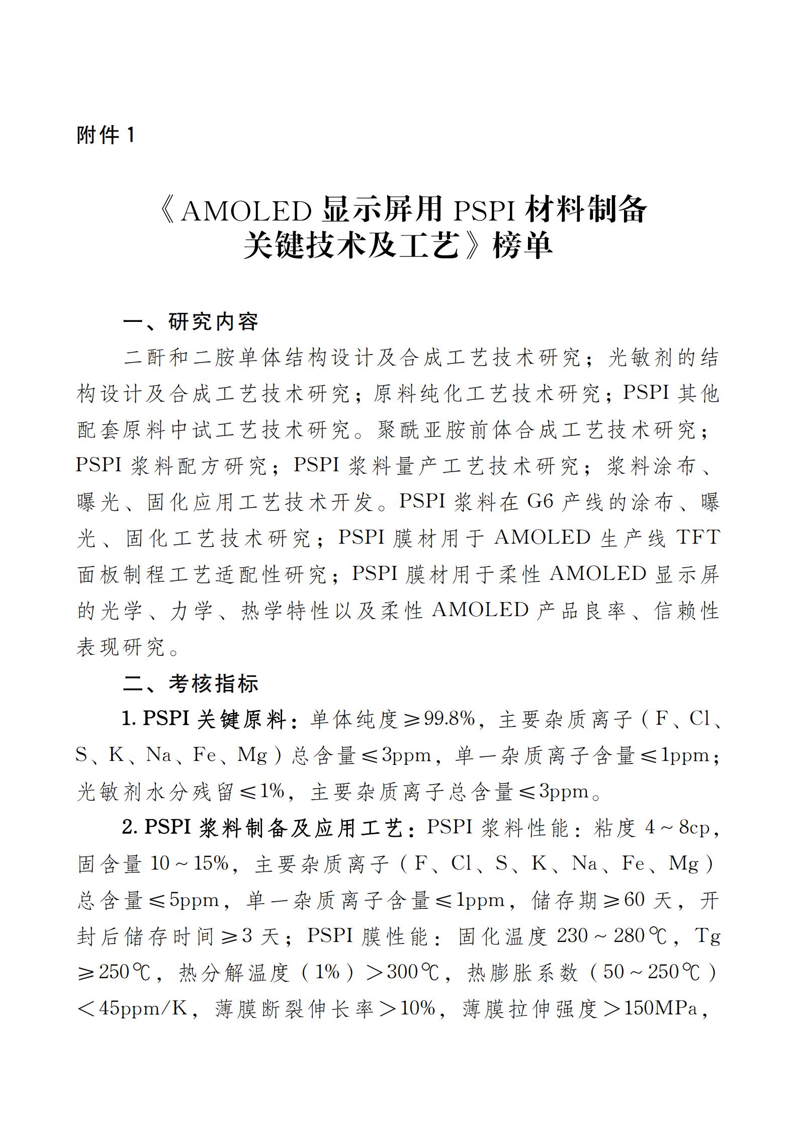 《AMOLED顯示屏用PSPI材料制備關(guān)鍵技術(shù)及工藝》榜單.docx_00.jpg